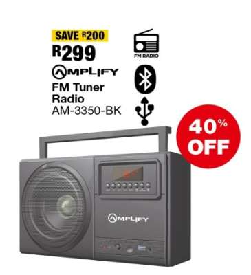 Amplify FM Tuner Radio AM-3350-BK