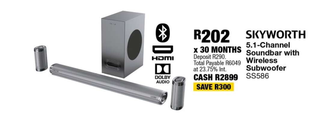 SKYWORTH 5.1-Channel Soundbar with Wireless Subwoofer SS586