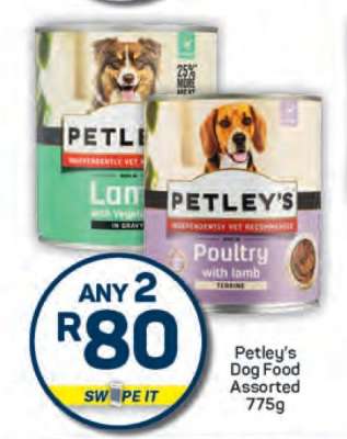 Petley’s Dog Food
Assorted 775g
