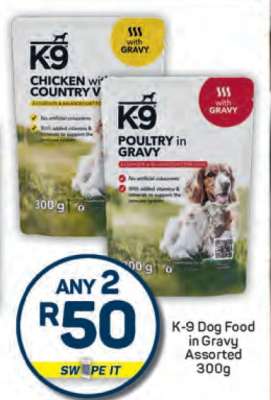 K-9 Dog Food in Gravy Assorted 300g