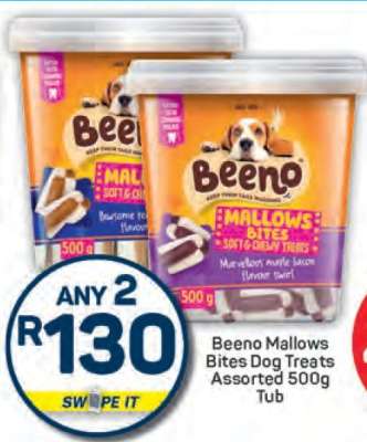 Beeno Mallows Bites Dog Treats Assorted 500g Tub