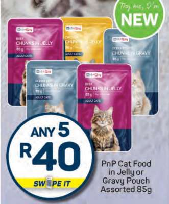 PnP Cat Food in Jelly or Gravy Pouch Assorted 85g