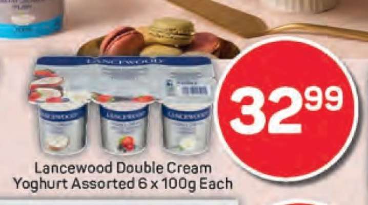 Lancewood Double Cream Yoghurt Assorted 6 x 100g Each