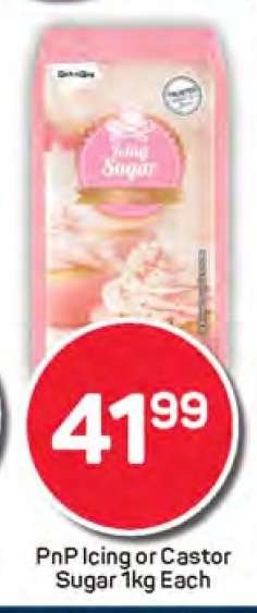 PnP Icing or Castor Sugar 1kg Each