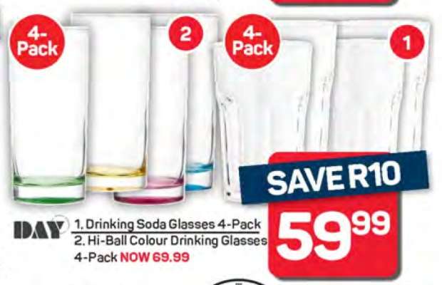 Drinking Soda Glasses 4-Pack