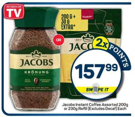 Jacobs Instant Coffee Assorted 200g or 230g Refill