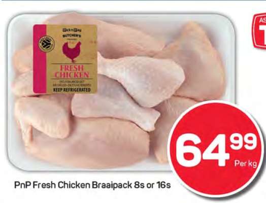 PnP Fresh Chicken Braaipack 8s or 16s