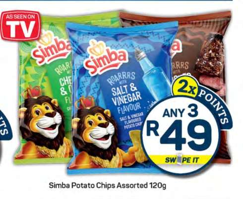 Simba Potato Chips Assorted 120g
