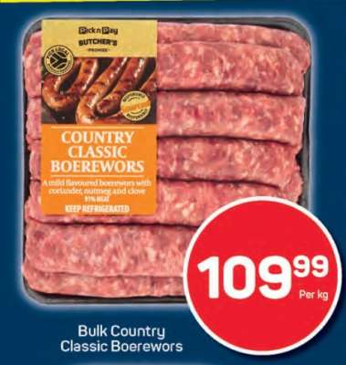 Bulk Country Classic Boerewors