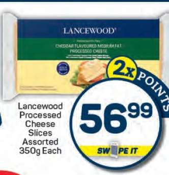 Lancewood Processed Cheese Slices Assorted 350g Each