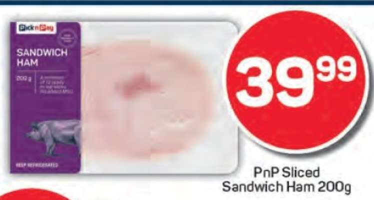 PnP Sliced Sandwich Ham 200g
