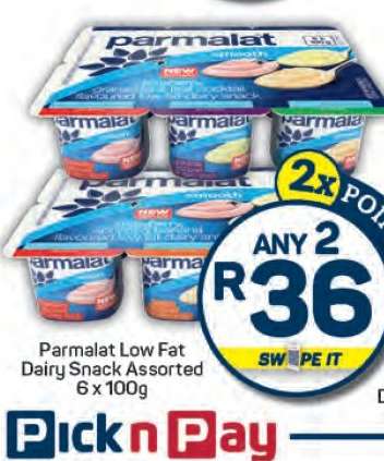 Parmalat Low Fat Dairy Snack Assorted 6 x 100g