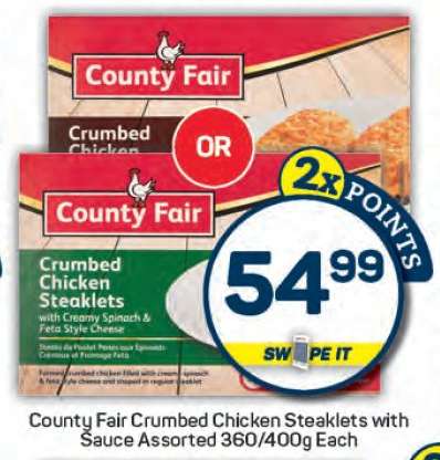 County Fair Crumbed Chicken Steaklets With Sauce Assorted