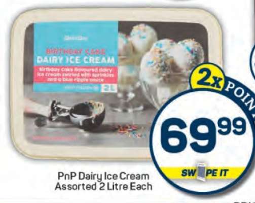PnP Dairy Ice Cream Assorted 2 Litre Each