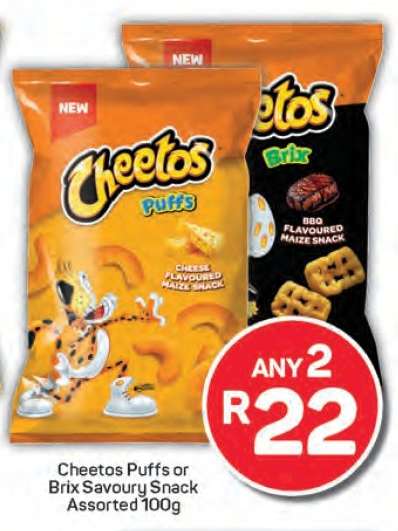Cheetos Puffs or Brix Savoury Snack Assorted 100g