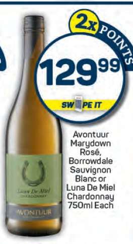 Avontuur Marydown Rosé, Borrowdale Sauvignon Blanc or Luna De Miel Chardonnay 750ml Each