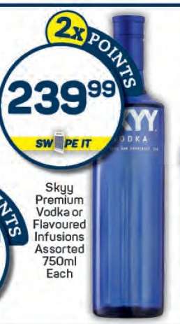 Skyy Premium Vodka or Flavoured Infusions Assorted 750ml Each