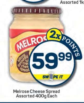 Melrose Cheese Spread Assorted-400g Each