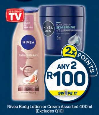 Nivea Body Lotion or Cream Assorted 400ml