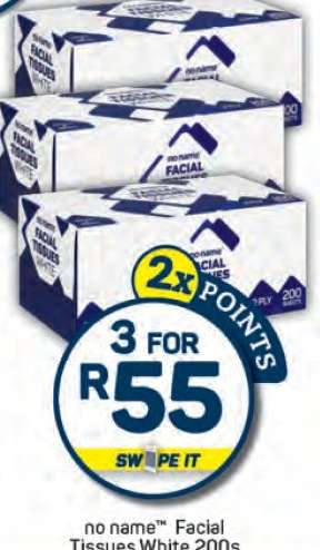 no name™ Facial Tissues White 200s