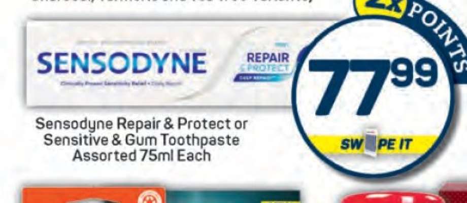 Sensodyne Repair & Protect or Sensitive & Gum Toothpaste Assorted 75ml Each