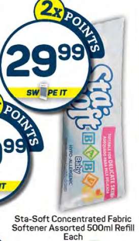Sta-Soft Concentrated Fabric Softener Assorted 500ml Refill Each