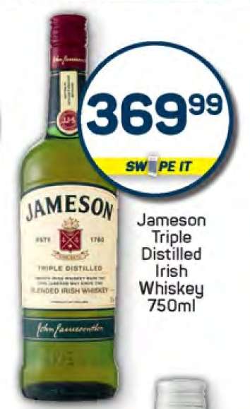 Jameson Triple Distilled Irish Whiskey 750ml