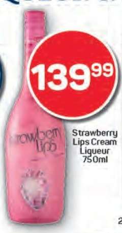 Strawberry Lips Cream Liqueur 750ml
