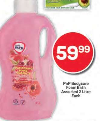 PnP Bodysure Foam Bath Assorted 2 Litre Each