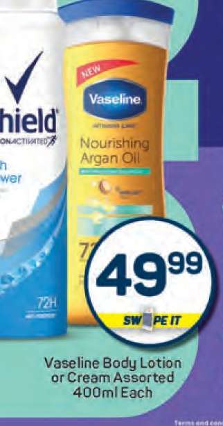 Vaseline Body Lotion Or Cream Assorted-400ml Each