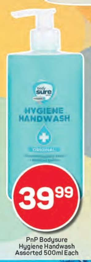 PnP Bodysure Hygiene Handwash Assorted 500ml Each