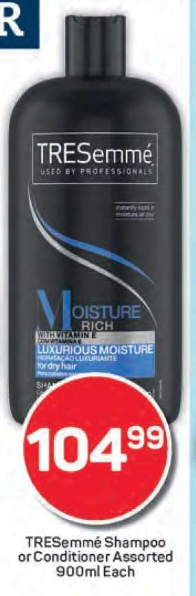 TRESemmé Shampoo or Conditioner Assorted 900ml Each