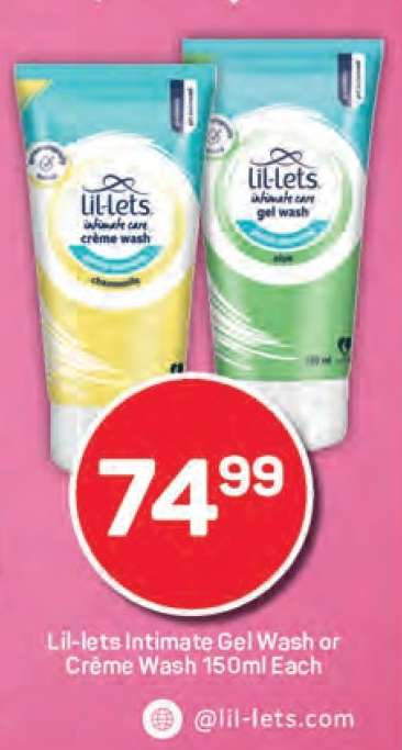 Lil-lets Intimate Gel Wash or Crème Wash 150ml Each