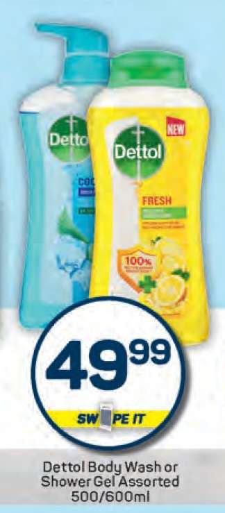 Dettol Body Wash or Shower Gel Assorted 500/600ml
