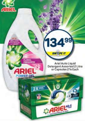 Ariel Auto Liquid Detergent Assorted 2 Litre or Capsules 21s Each