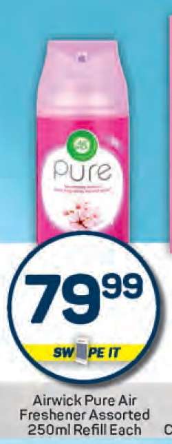 Airwick Pure Air Freshener Assorted 250ml Refill Each