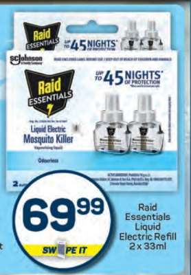 Raid Essentials Liquid Electric Refill 2 x 33ml