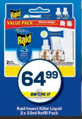 Raid Insect Killer Liquid 2 x 33ml Refill Pack
