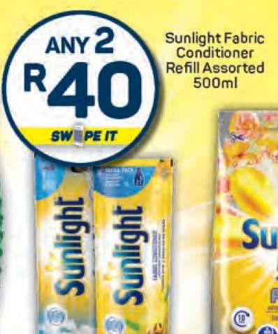 Sunlight Fabric Conditioner Refill Assorted 500ml