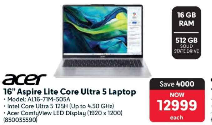 16” Aspire Lite Core Ultra 5 Laptop