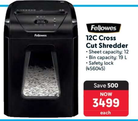 Fellowes 12C Cross Cut Shredder