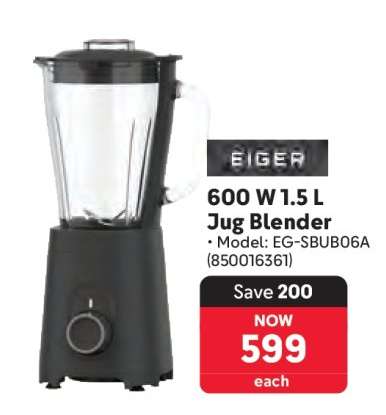 Eiger 600 W 1.5 L Jug Blender