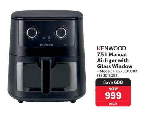 KENWOOD 7.5 L Manual Airfryer With Glass Window