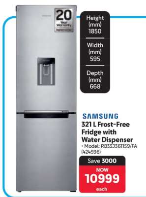 Samsung 321 L Frost Free Fridge with Water Dispenser