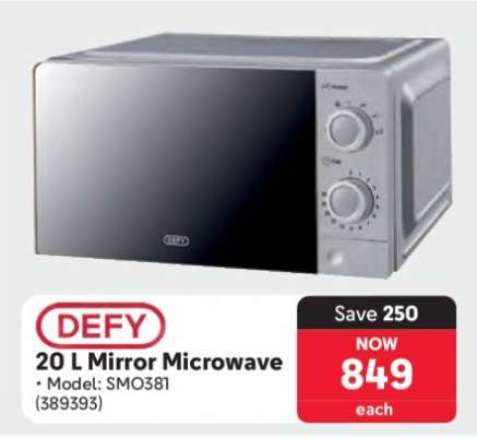 DEFY 20 L Mirror Microwave