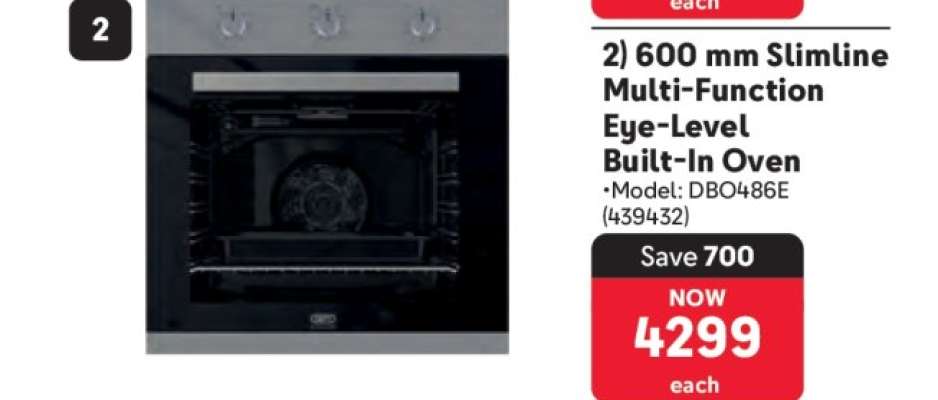 600 mm Slimline Multi-Function Eye-Level Built-In Oven