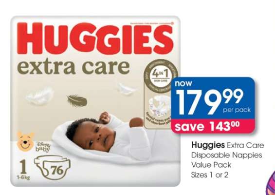 Huggies Extra Care Disposable Nappies Value Pack