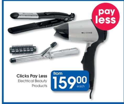 Clicks Pay Less Electrical Beauty Products