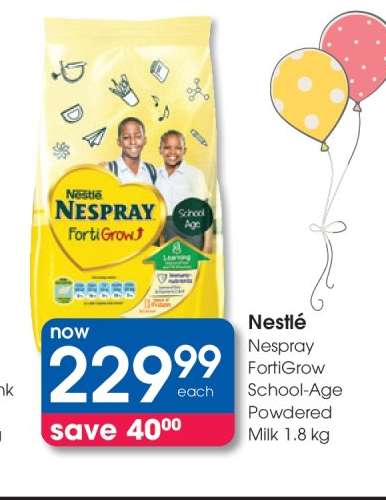 Nestlé Nespray FortiGrow School-Age Powdered Milk 1.8 kg