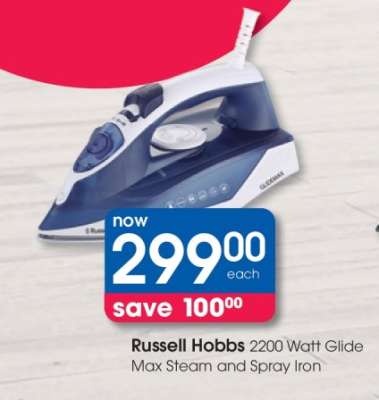 Russell Hobbs 2200 Watt Glide Max Steam and Spray Iron